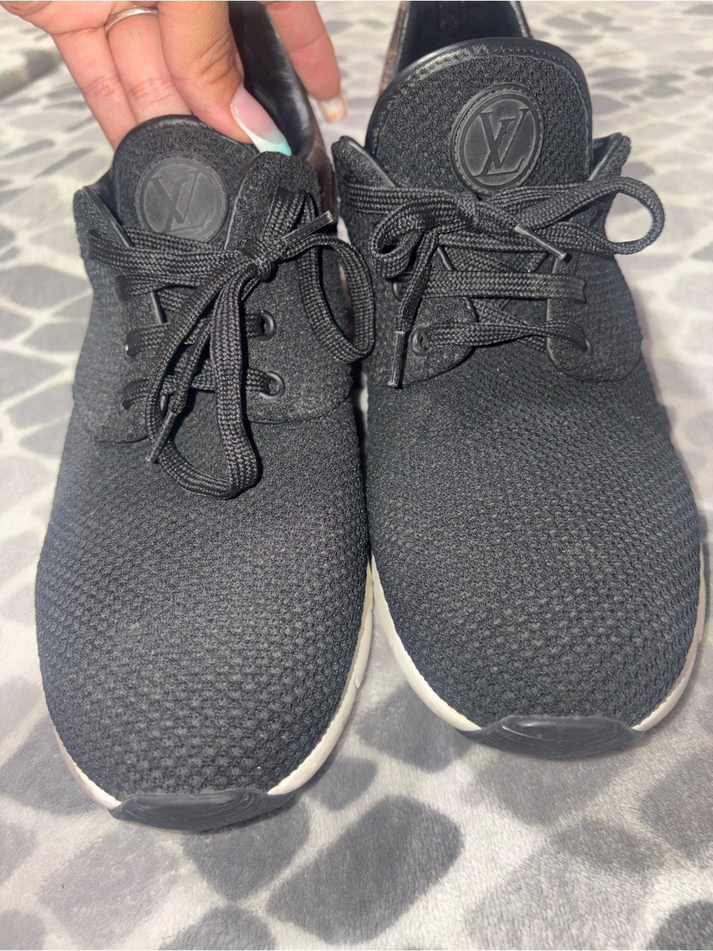Louis Vuitton Black & Brown Monogram Low-Top Sneakers - Picture 3 of 5